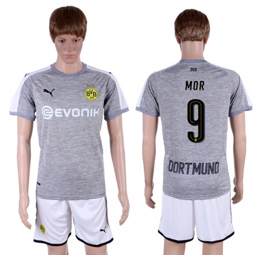 Dortmund #9 Mor Grey Soccer Club Jersey - Click Image to Close